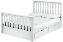 Collection - Maximus White Drawer - Bed Frame - Kingsize
